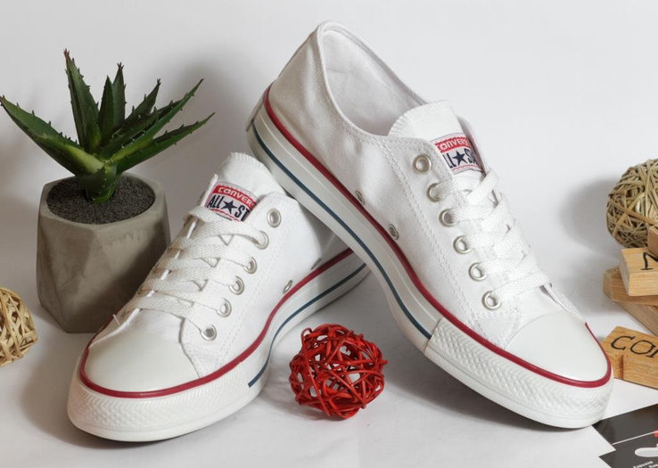 0345 Мужские кеды Converse All Star. Белые 42 р. - стелька 27 см, фото №6