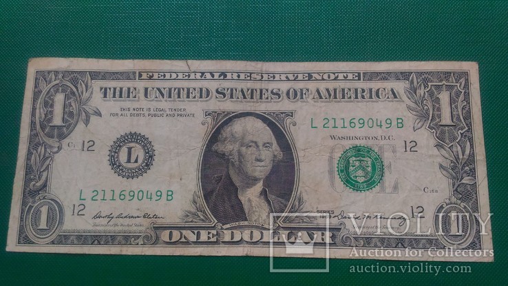 1 доллар США 1969 B Federal Reserve UNC L....9049 B