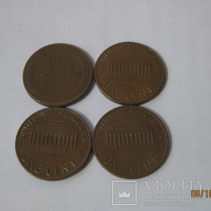 1 цент США: 1956, 1964, 1970, 1977 гг., фото №5