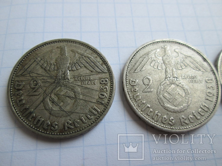 2 Марки 4шт 1938-39гг. серебро, фото №5