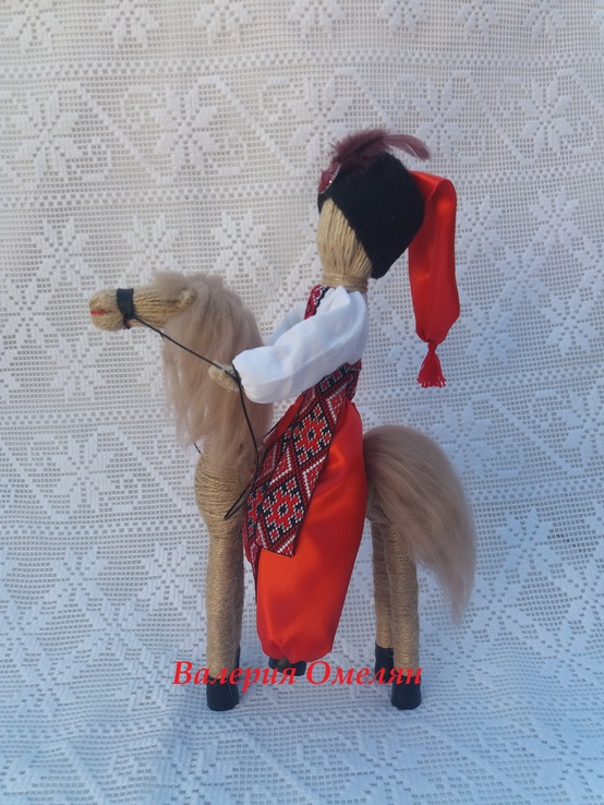 Козак и конь. Подарок мужчинам, оберег. Handmade. Мотанка., фото №6