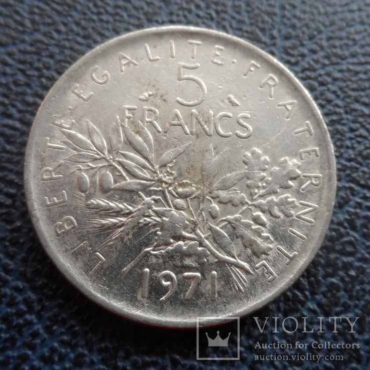 5 франков 1971 Франция   (,11.6.1)~, фото №3