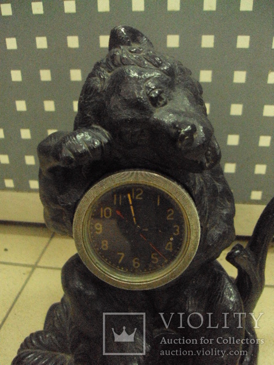 Чавунний ведмідь каслі з годинником, фото №3