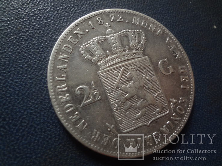 2 1/2 гульдена 1872 Нидерланды  серебро  (,3.4.6)~, фото №5