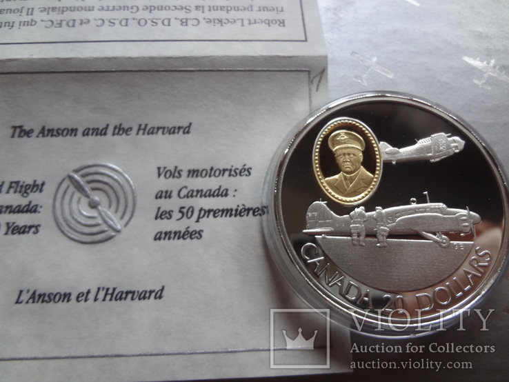 20 долларов 1990 Канада Ансон и Хорвард серебро, фото №3