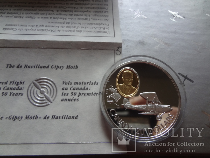 20 долларов 1992 Хевиленд Гипси Метт серебро, фото №3