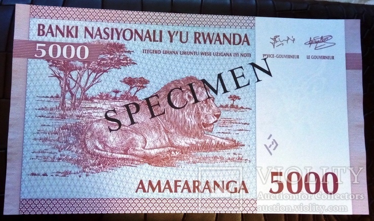 5000 франків 1994 року РУАНДА  specimen /анц/, фото №2