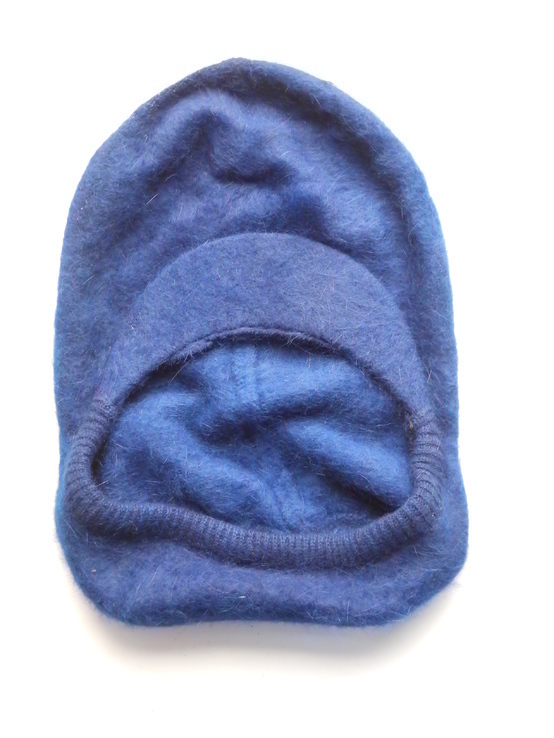 Мужской новый зимний головной убор с закрытым горлом, ангорка синий