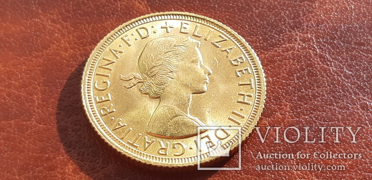 Золото Соверен 1962 г. Великобритания, фото №2
