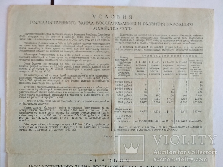 Облигации 25,100,200 руб. 1946 г., фото №7