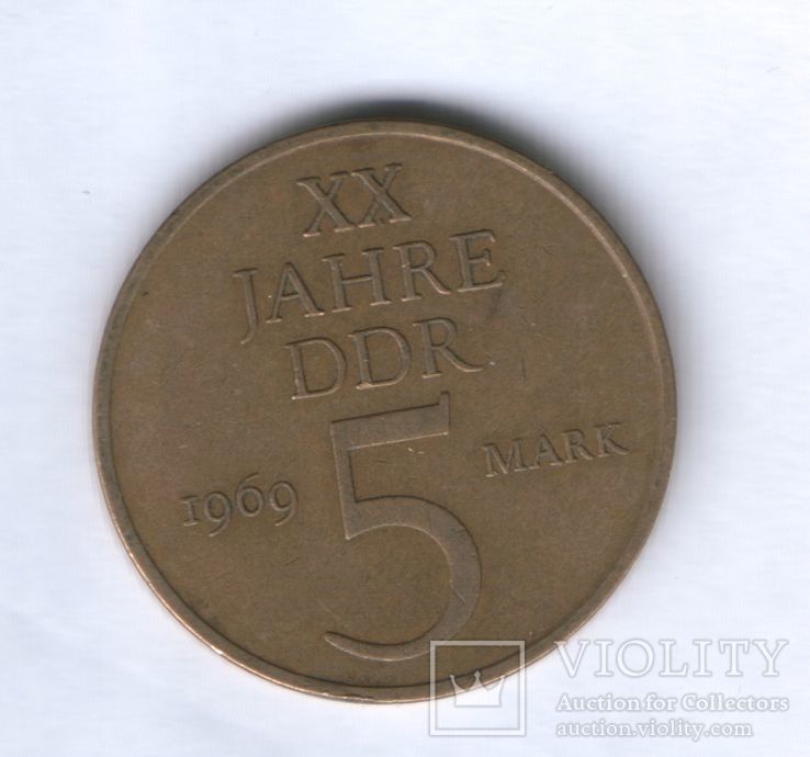 Германия 5 марок  1969г. ( 20 лет), фото №2