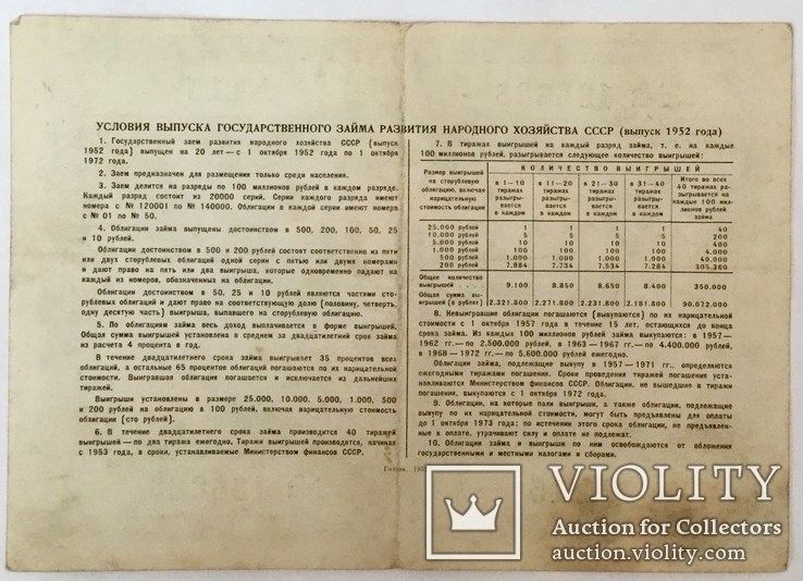 Облигации 25, 100 рублей 1952 г., - 6 шт., фото №8