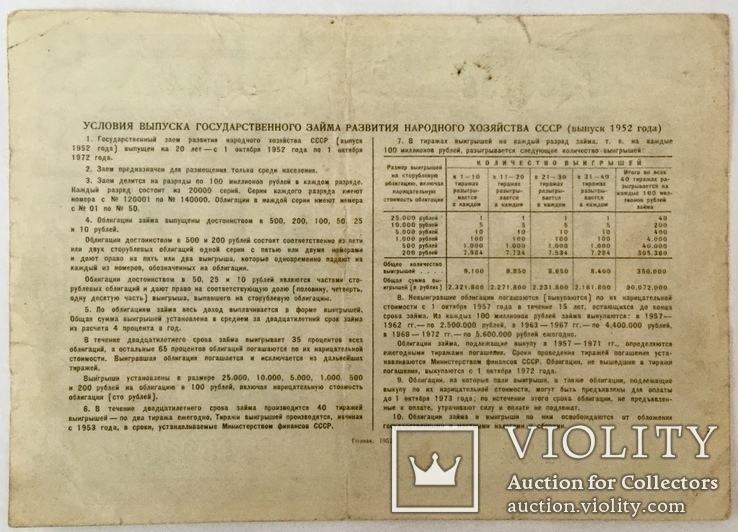 Облигации 25, 100 рублей 1952 г., - 6 шт., фото №12