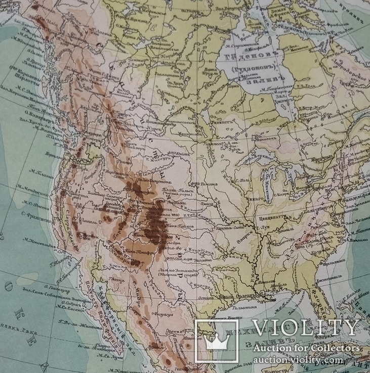 Карта Северная Америка физический обзор., фото №4