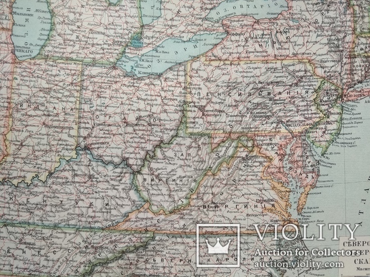Карта северо - восточные штаты Американского союза, фото №4