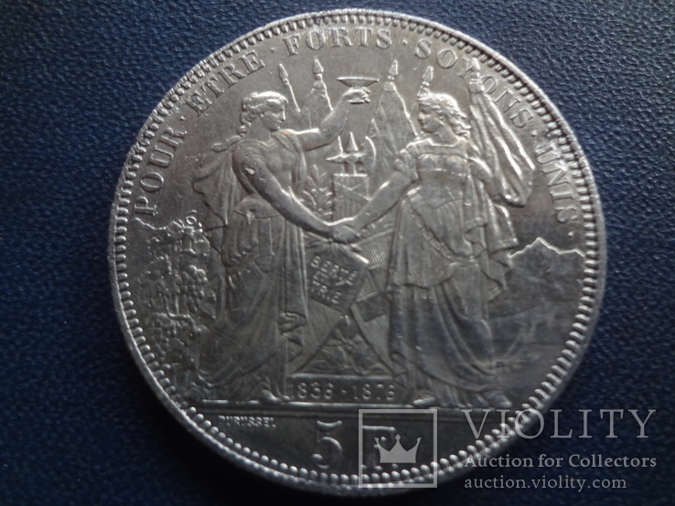 5 франков 1876 Швейцария  серебро  (,1.5.8)~, фото №2