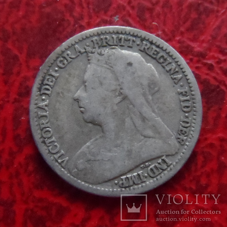 3 пенса 1899 Великобритания серебро (,12.1.31)~, фото №2