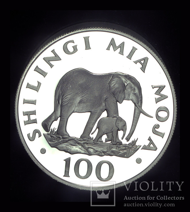 Танзания 100 шиллингов 1986 серебро пруф
