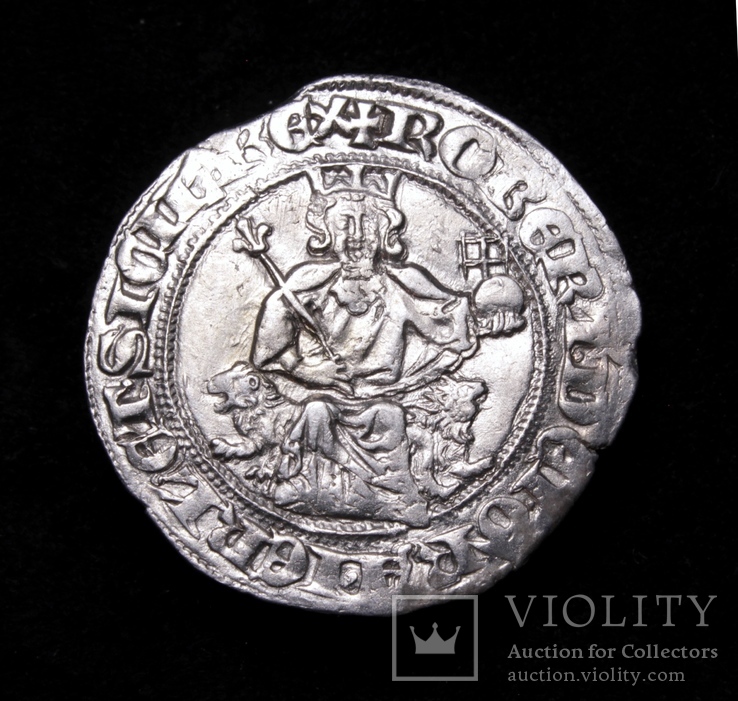 Король Неаполю Роберт І Мудрий, срібний джильято, 1330р., фото №4