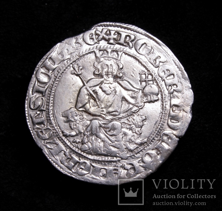 Король Неаполю Роберт І Мудрий, срібний джильято, 1330р., фото №5