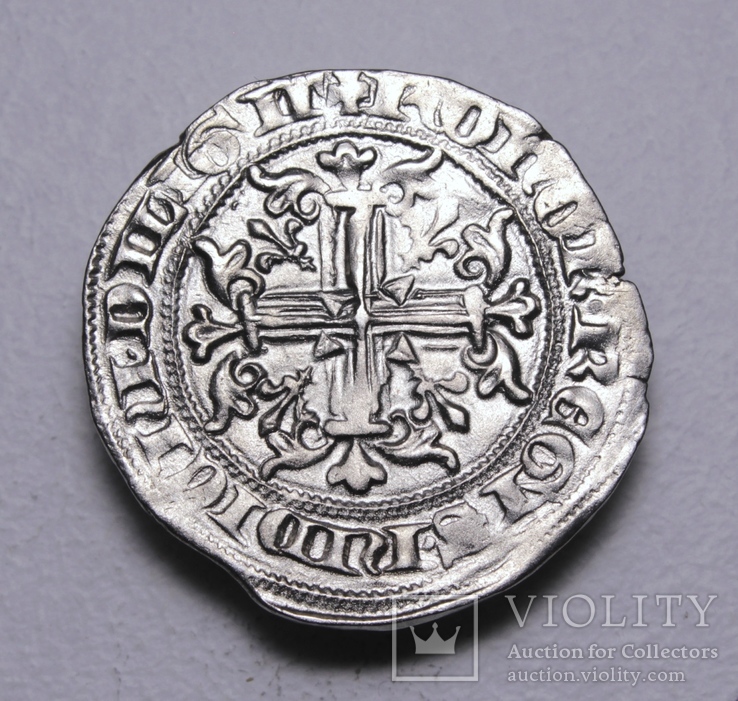 Король Неаполю Роберт І Мудрий, срібний джильято, 1330р., фото №12
