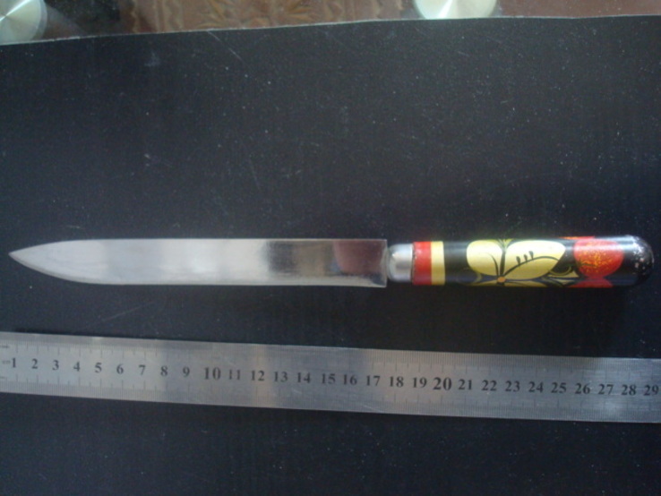 Сувенирный столовый нож СССР-хохлома,клеймо-сабля 50-60гг., фото №3