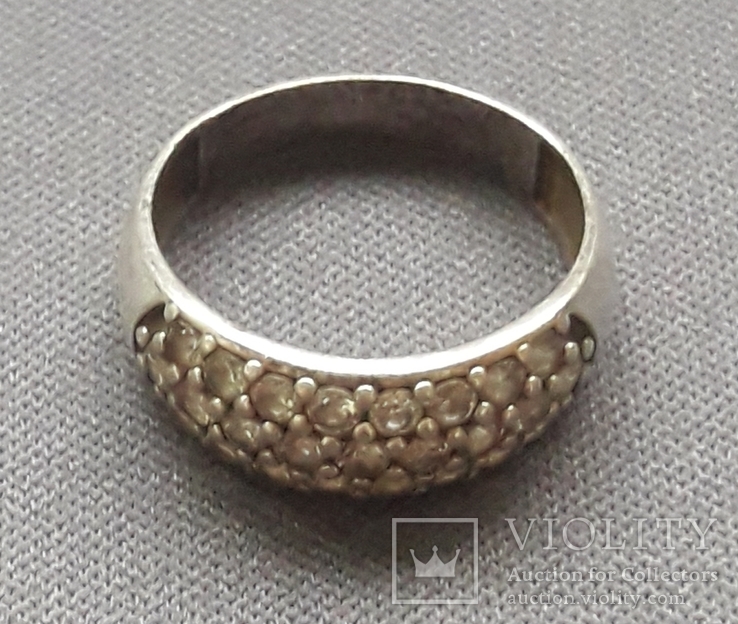 Серебряное кольцо с  камушками 925 пробы, фото №3