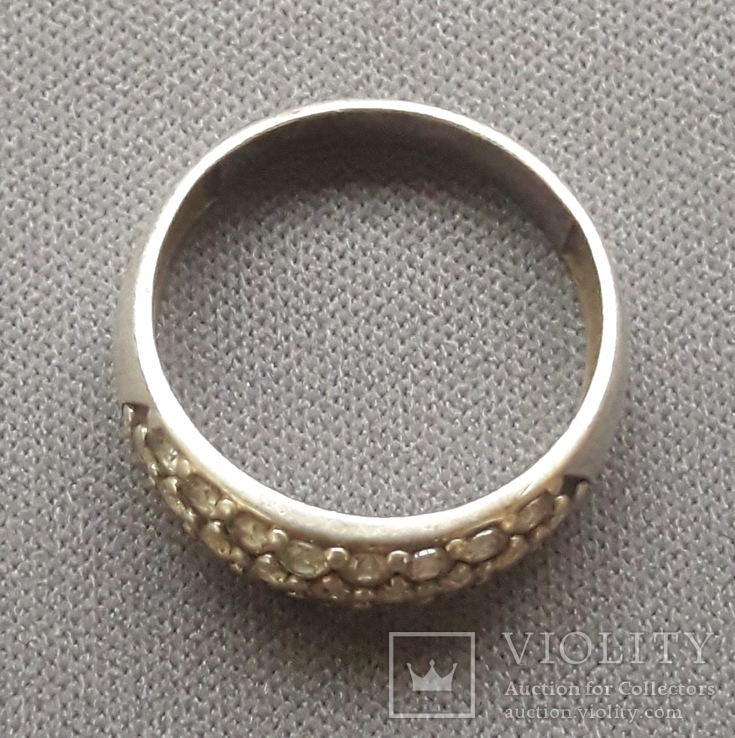 Серебряное кольцо с  камушками 925 пробы, фото №6