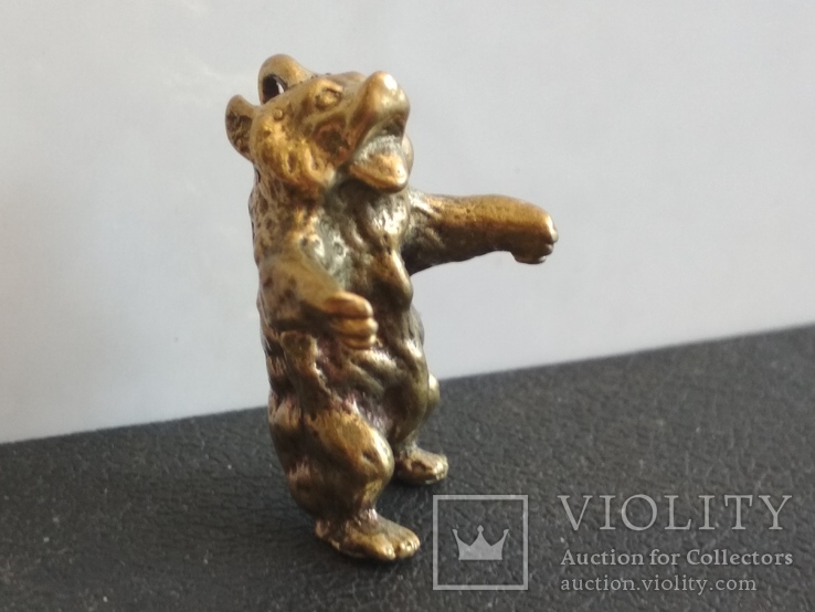 Медведь бронза брелок коллекционная миниатюра, фото №2