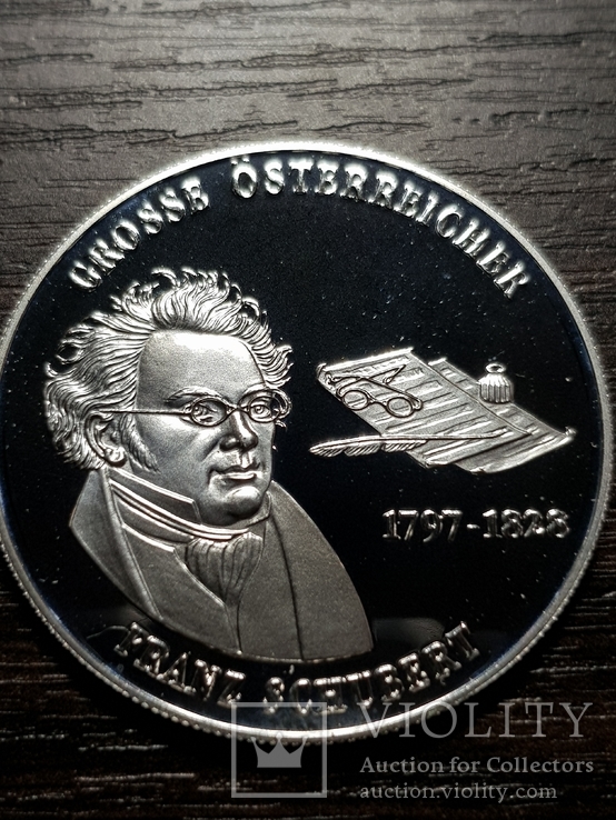 Медаль Франц Шуберт 925 проба Австрия, фото №2
