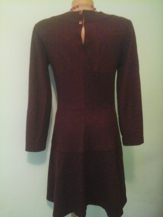 Шерстяное платье бордо, р.М-L, на осень-зиму, фото №6