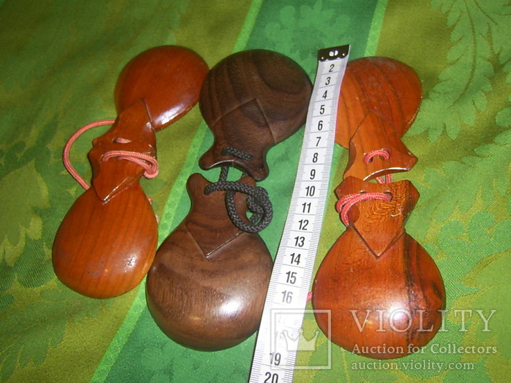 Кастаньеты деревянные 3 комплекта, фото №5