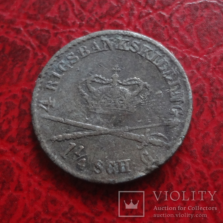 1 1/4 скиллинга 1842  Дания серебро  (,12.4.10), фото №3