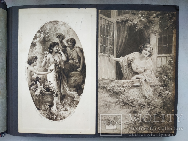 Альбом с  открытками, многие довоенные (открыток 81 шт ,наклеены ), фото №6