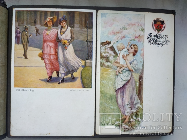 Альбом с  открытками, многие довоенные (открыток 81 шт ,наклеены ), фото №8