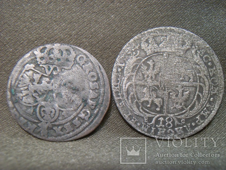Орт 1754, 18 грошей, Август 3 и шестак Ян Казимир, фото №5