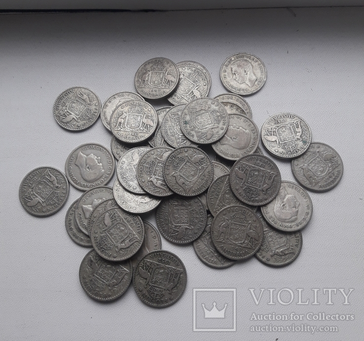 42 монеты флорин Австралия, серебро, фото №4