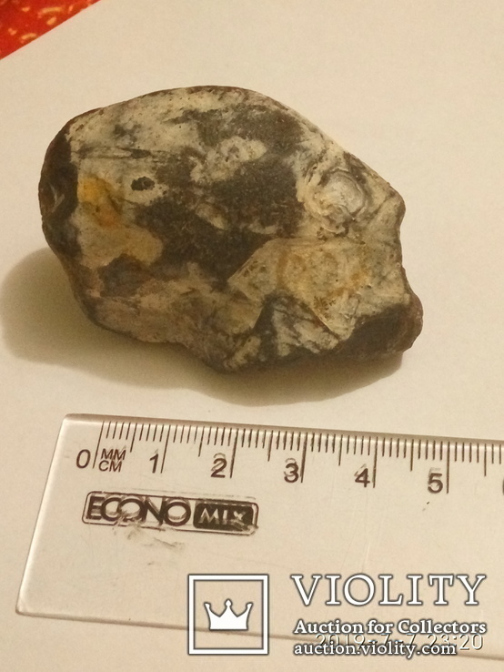 Камінь, чорний кремінь, схожий на антропоморфний череп (неолітичний амулет?), фото №2