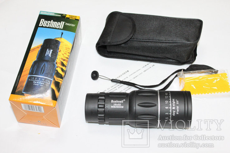 Монокуляр 16x52 Bushnell 66-8000 m с двойной фокусировкой для рыбалки,охоты с чехлом