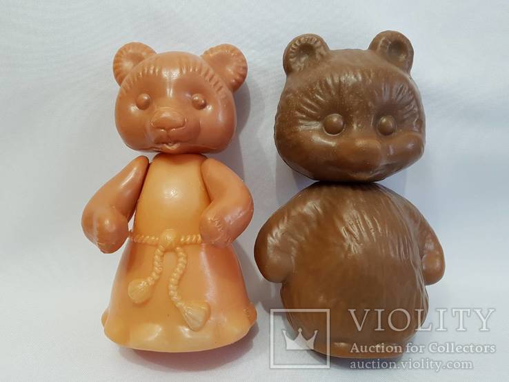 Медведь и медведица , 18 и 19 см. подвижные игрушки СССР . счастливая Советская семья :), фото №2