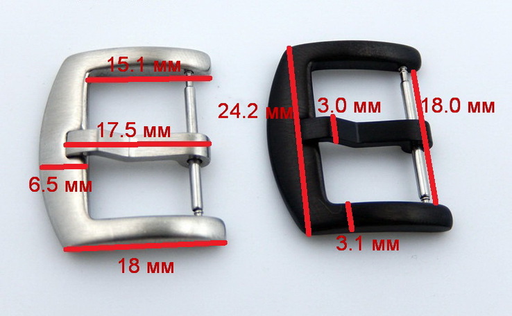 Металлическая пряжка для браслета наручных часов размер 18, 20 мм Черная, фото №6