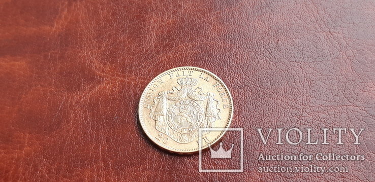 Золото  20 франков 1877 г. Бельгия, фото №7