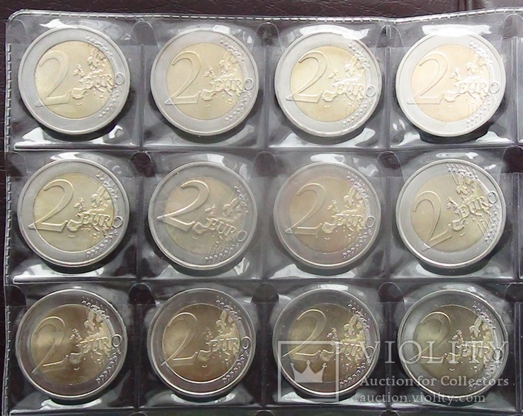 12 монет 2 евро, памятніе, из роллов, фото №3
