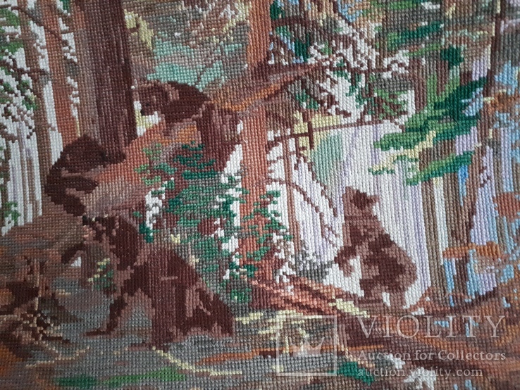 "Утро в лесу" или "Мишки в сосновом бору" вышивка по картине Шишкина., фото №3