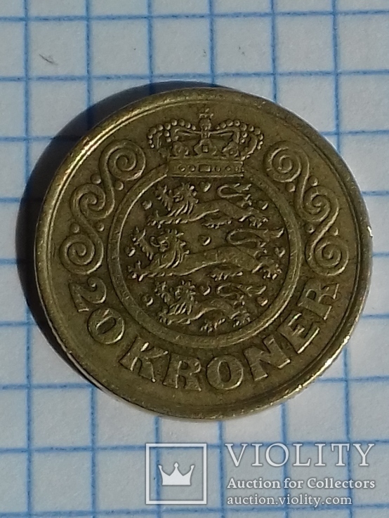 20 крон 1990 г. Дания, numer zdjęcia 3