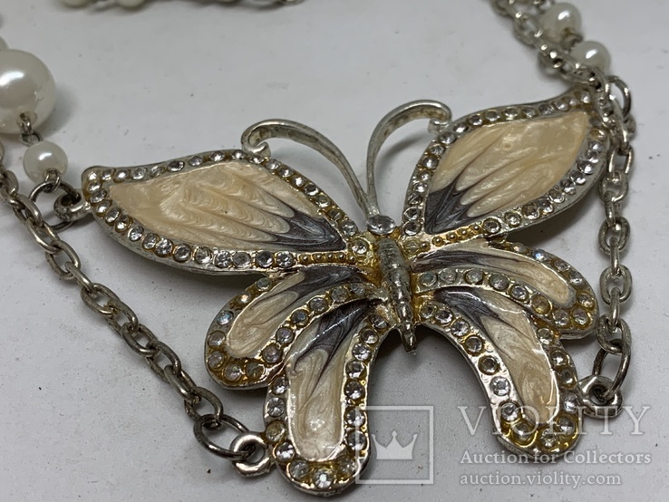 Винтажное Ожерелье с подвеской в виде бабочки с англии, фото №3