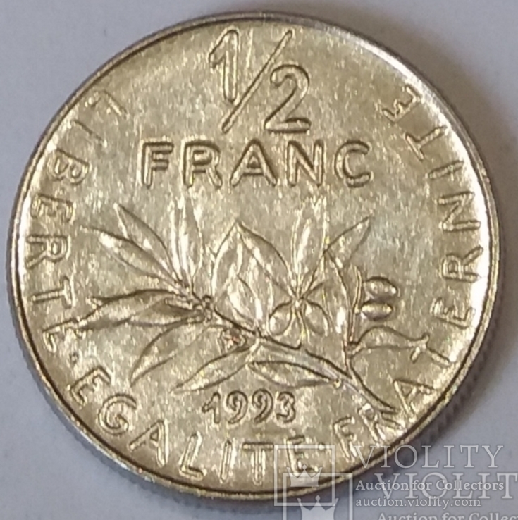 Франція ½ франка, 1993, фото №2