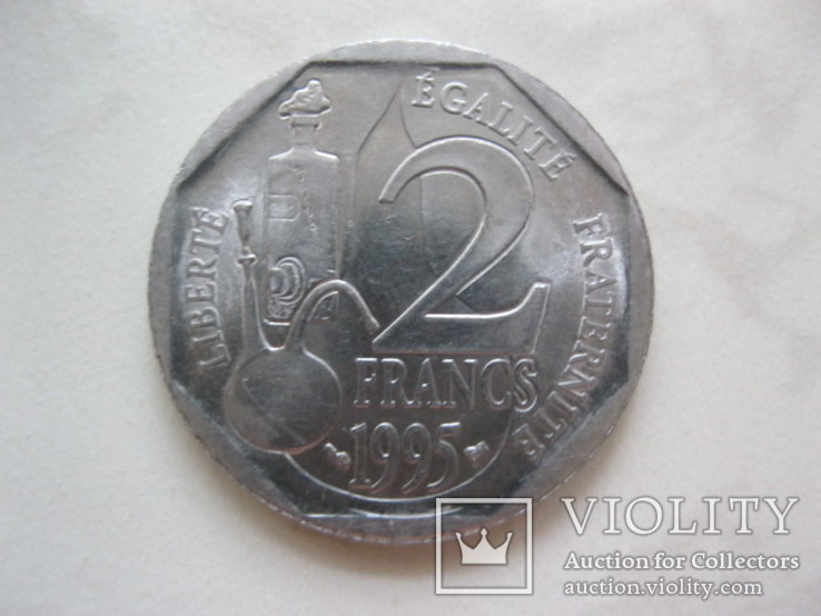 2 франка 1995 год Луи Пастер, фото №3