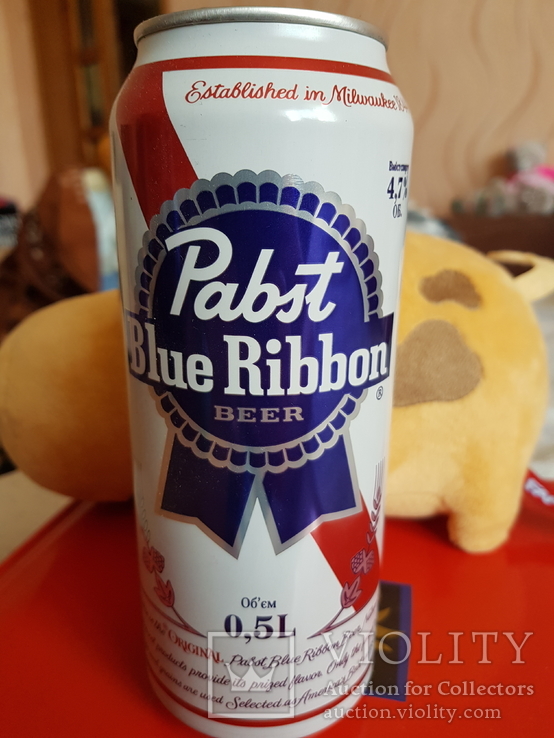 Пивная банка "Pabst Blue Ribbon", 0,5, 2018 год, фото №2