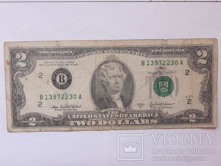 США 2 доллара 1993 г., фото №2
